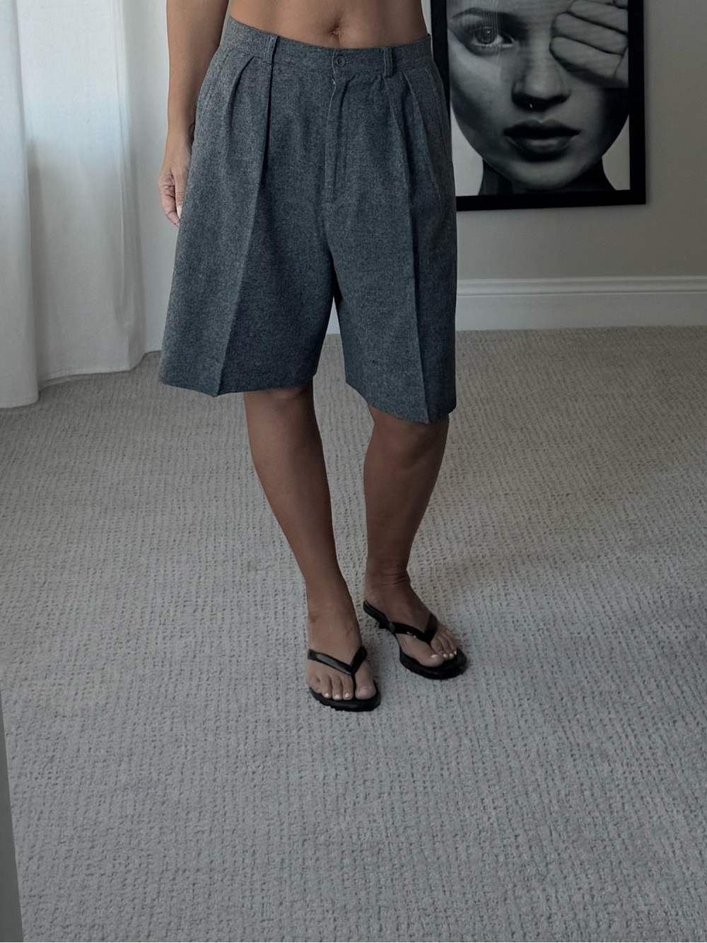 Vintage 90s bill blass Gray Wool bermuda shorts